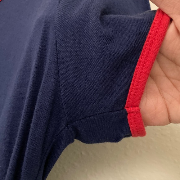 LuLaRoe Classic T - size XS - solid dark blue with red trim - Picture 5 of 5